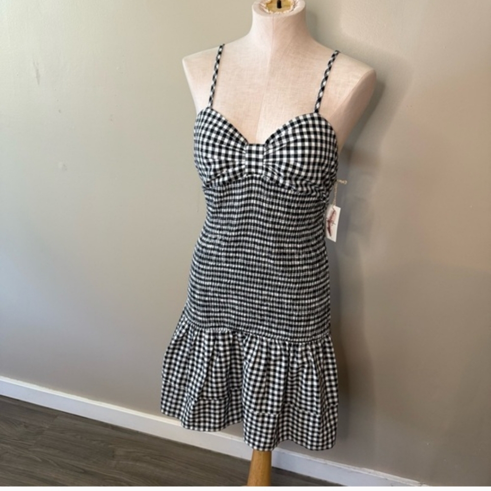 Adorable Black and White Gingham Dress